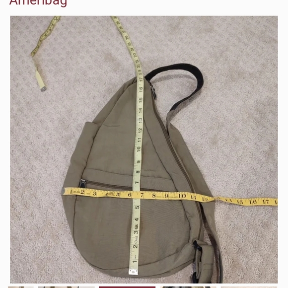 Ameribag Healthy Back Purse Multi Pocket Adjustable Strap Bag Khaki/Green - Picture 6 of 8